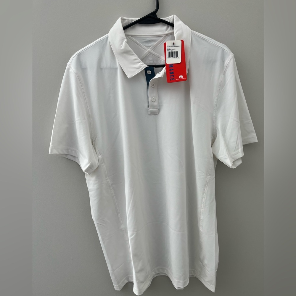 The Normal Brand Cross Back Seamed Performance Polo, White, Size L